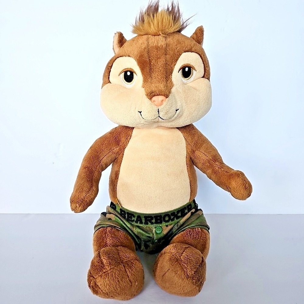 Build-A-Bear Alvin Chipmunk Plush Camo Bearboxers Stuffed Animal Forest Friend
